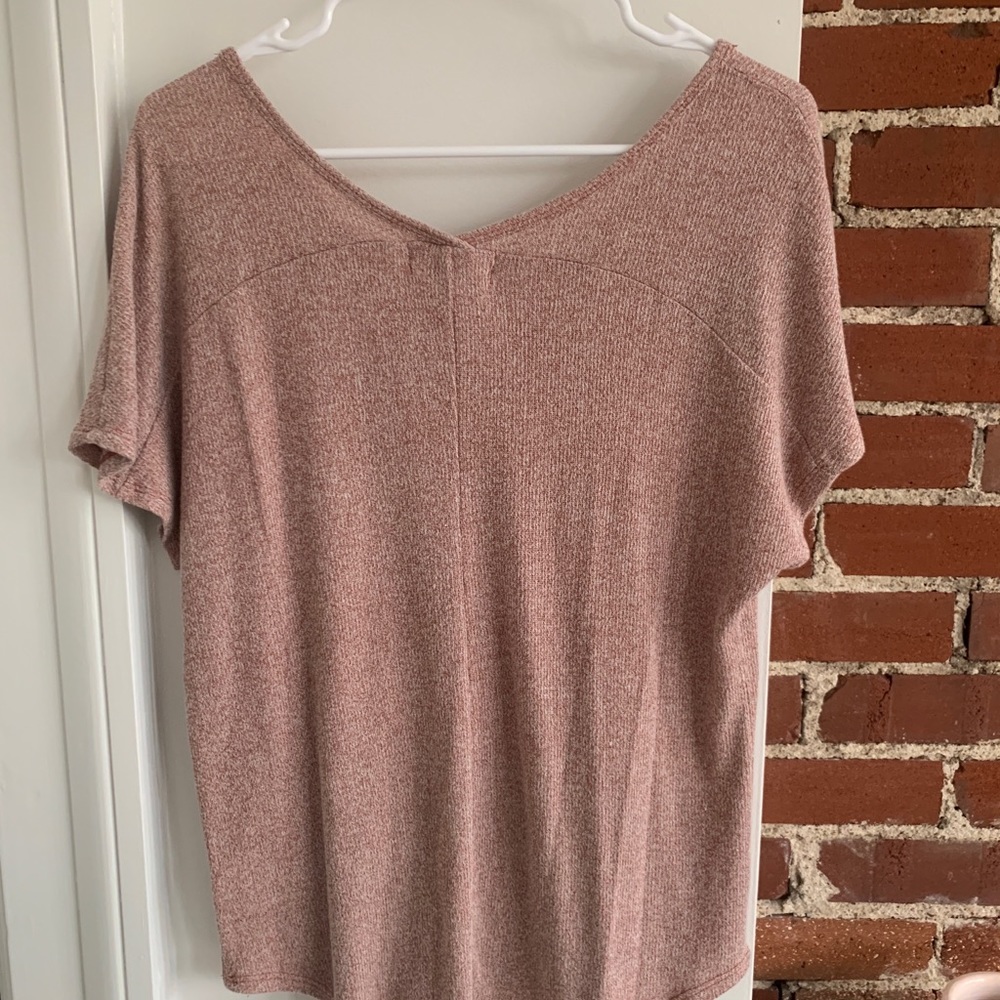 Heather Pink V Neck